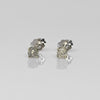 Vintage 0.32 cttw Old European Cut Natural Diamond 14k White Gold Stud Earrings