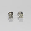 Vintage 0.32 cttw Old European Cut Natural Diamond 14k White Gold Stud Earrings