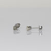 Vintage 0.32 cttw Old European Cut Natural Diamond 14k White Gold Stud Earrings