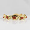 Coral Oval Bezel Set Disc 18k Yellow Gold Links w Toggle Clasp Italian