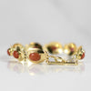 Coral Oval Bezel Set Disc 18k Yellow Gold Links w Toggle Clasp Italian