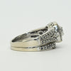 7/8cttw Diamond Halo Engagement Ring 14k White Gold Wedding Set