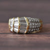 2.75ctw Tapered Baguette and Round Brilliant Diamond 18K Gold Cocktail Ring
