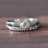 0.93ctw Old European Cut Diamond Vintage Platinum Wedding Set