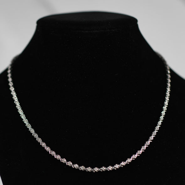 2.67cttw Diamond Tennis Necklace 14k White Gold 16.5"