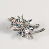 4.5ctw Blue Sapphire & Diamond Cluster Converter Brooch Pendant 18K White Gold