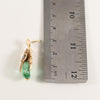 Antique Drilled Emerald Cabochon Dangle Earrings W/ Rose Cut Diamonds 14K Gold