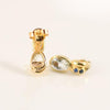 Aqua Earrings with Sapphire accents in 14K Yellow Gold