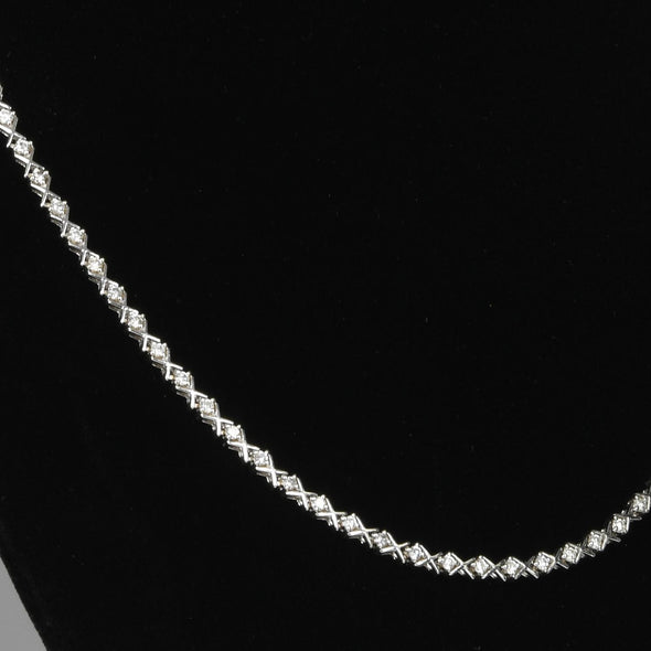 2.67cttw Diamond Tennis Necklace 14k White Gold 16.5"