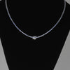 Graduated Blue Sapphire Tennis Necklace 14k White Gold