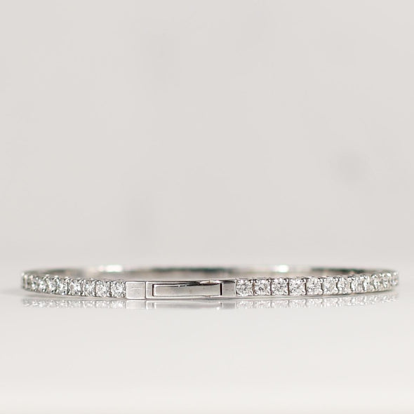 3.55ctw Round Brilliant Natural Diamond Tennis Bracelet in 14K White Gold