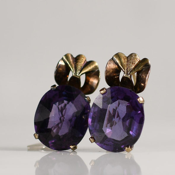 1910 Art Nouveau Purple Mystic Topaz Antique Earrings