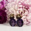 1910 Art Nouveau Purple Mystic Topaz Antique Earrings