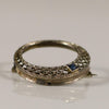 Antique Edwardian Belais Blue Sapphire Filigree Circle Brooch