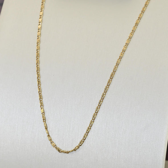 Valentino Flat Link Chain 14K Yellow Gold 20"