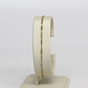 Vintage Figaro Link 7" 1.7mm 14K Yellow Gold Bracelet
