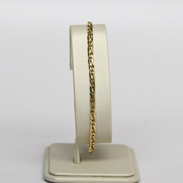 Vintage Double Oval Link 7" 2.8mm 14K Yellow Gold Bracelet