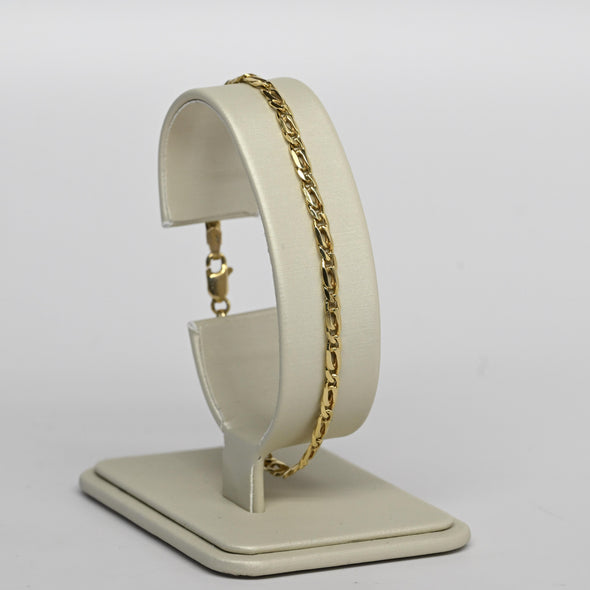 Vintage Double Oval Link 7" 2.8mm 14K Yellow Gold Bracelet