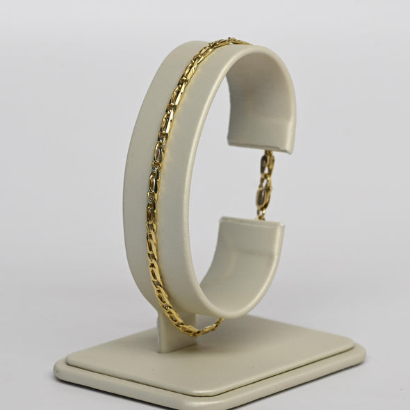 Vintage Double Oval Link 7" 2.8mm 14K Yellow Gold Bracelet
