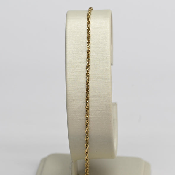 Vintage Rope Chain 9.5" 1.4mm 14K Yellow Gold Bracelet / Anklet