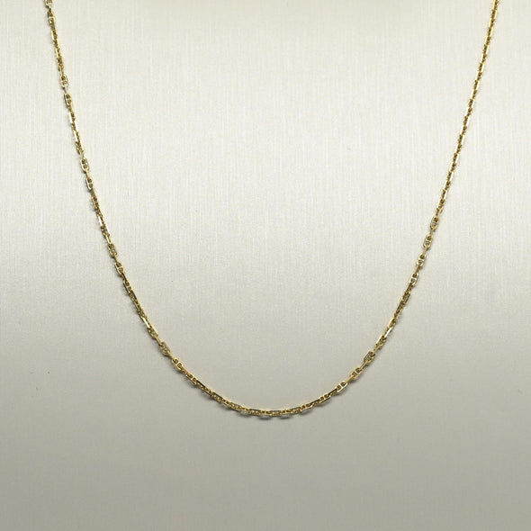 Vintage Mini Mariner Chain 24" 1.25mm 14K Yellow Gold Necklace