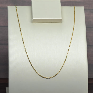 Vintage Mini Mariner Chain 24" 1.25mm 14K Yellow Gold Necklace