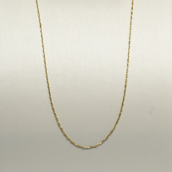 Vintage Mini Mariner Chain 20" 1mm 14K Yellow Gold Necklace