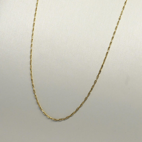 Vintage Mini Mariner Chain 20" 1mm 14K Yellow Gold Necklace