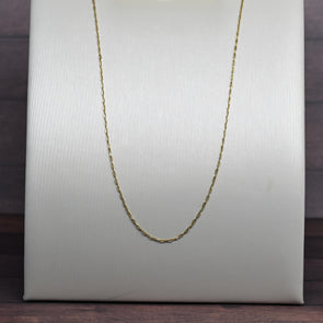 Vintage Mini Mariner Chain 20" 1mm 14K Yellow Gold Necklace
