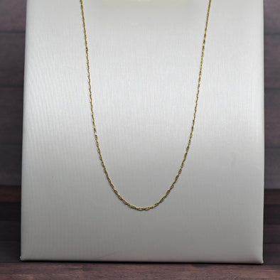Vintage Mini Mariner Chain 20" 1mm 14K Yellow Gold Necklace