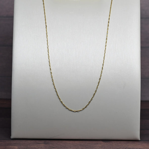 Vintage Mini Mariner Chain 20" 1mm 14K Yellow Gold Necklace