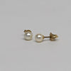 Vintage Cultured Pearl Studs 14k Yellow Gold Earrings