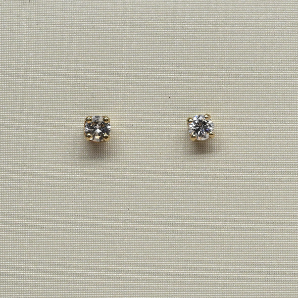0.24cttw Natural Diamond Round Brilliant 14k Yellow Gold Stud Earrings