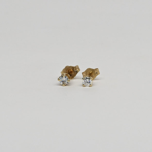 0.24cttw Natural Diamond Round Brilliant 14k Yellow Gold Stud Earrings