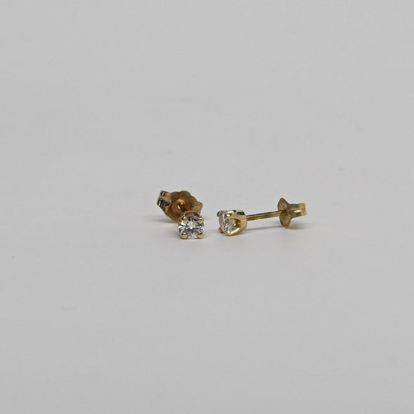 0.25cttw Natural Diamond Round Brilliant 14k Yellow Gold Stud Earrings