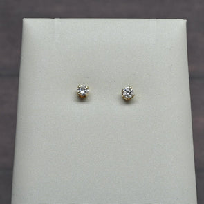 0.25cttw Natural Diamond Round Brilliant 14k Yellow Gold Stud Earrings