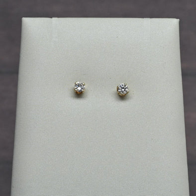 0.25cttw Natural Diamond Round Brilliant 14k Yellow Gold Stud Earrings