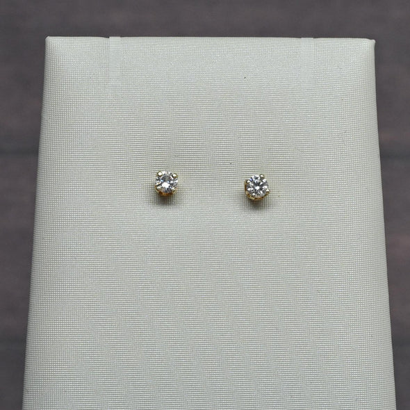 0.25cttw Natural Diamond Round Brilliant 14k Yellow Gold Stud Earrings