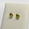 Peridot Oval Gemstone 14k Yellow Gold Stud Earrings