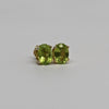 Peridot Oval Gemstone 14k Yellow Gold Stud Earrings