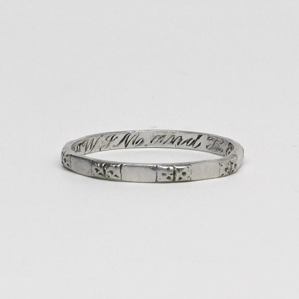 Vintage Platinum Band Personalized and Dated 1937