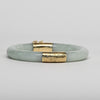 Vintage Jade 14k Yellow Gold Hinged Bangle Bracelet 7"