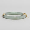 Vintage Jade 14k Yellow Gold Hinged Bangle Bracelet 7"