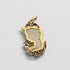 Carved Opal Cameo and Emerald 14k Yellow Gold Pendant