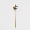 Vintage Fleur Di Lis Stick Pin Seed Pearl Yellow Gold