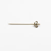Vintage Fleur Di Lis Stick Pin Seed Pearl Yellow Gold