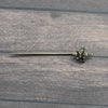 Vintage Fleur Di Lis Stick Pin Seed Pearl Yellow Gold