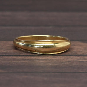 Vintage Orange Blossom Tapered Band Dome Top 14k Yellow Gold Ring