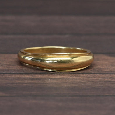 Vintage Orange Blossom Tapered Band Dome Top 14k Yellow Gold Ring