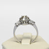 1.65cttw Old European Cut Handmade Platinum Baguette Diamond Engagement Ring